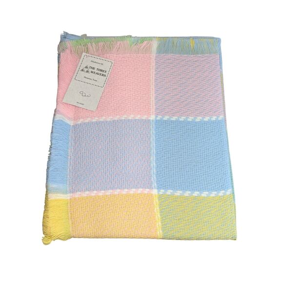 The Three Weavers Other - NEW Vtg Three Weavers Unisex Handwoven Baby Blanket 36 x 38 Cottagecore Acrylic